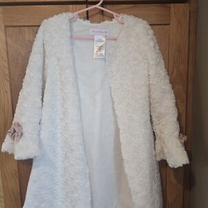 Women's White Textured Coat
